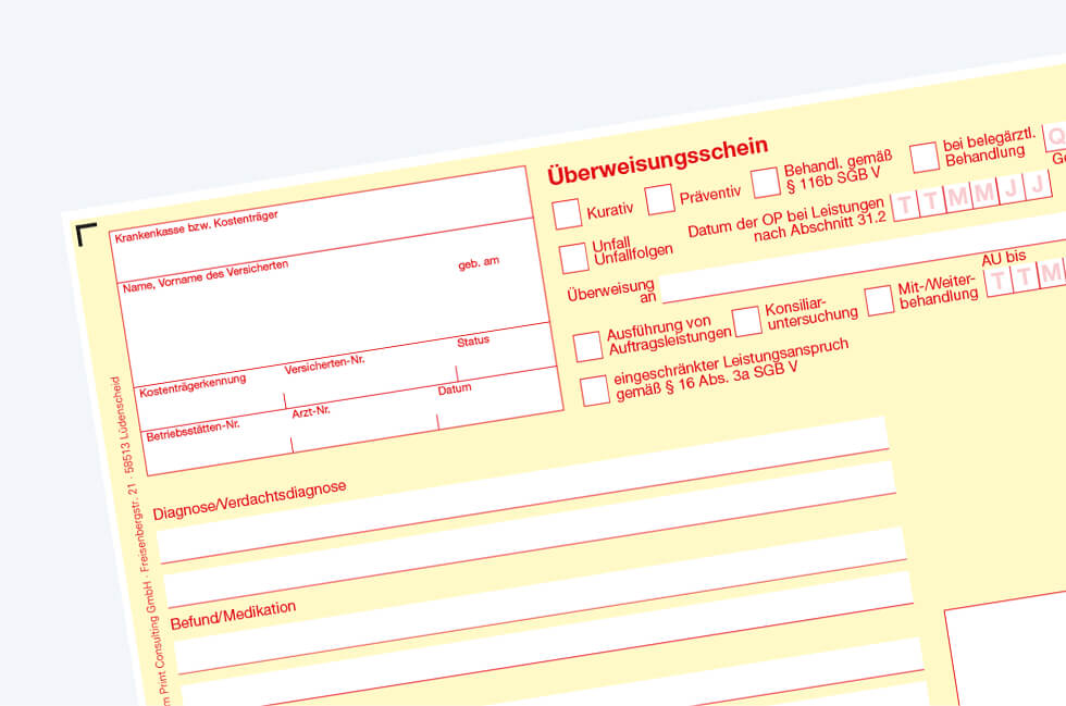 Überweisungsschein Vom Hausarzt